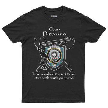 Pitcairn Clan Crest Highland Game T Shirt Strength With Purpose Style - Tartan Vibes Clothing