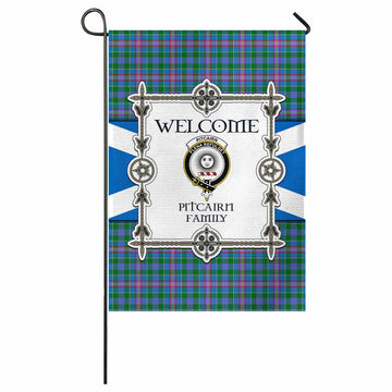 Pitcairn Family Crest Tartan Welcome Garden Flag Saltire Harmony Style