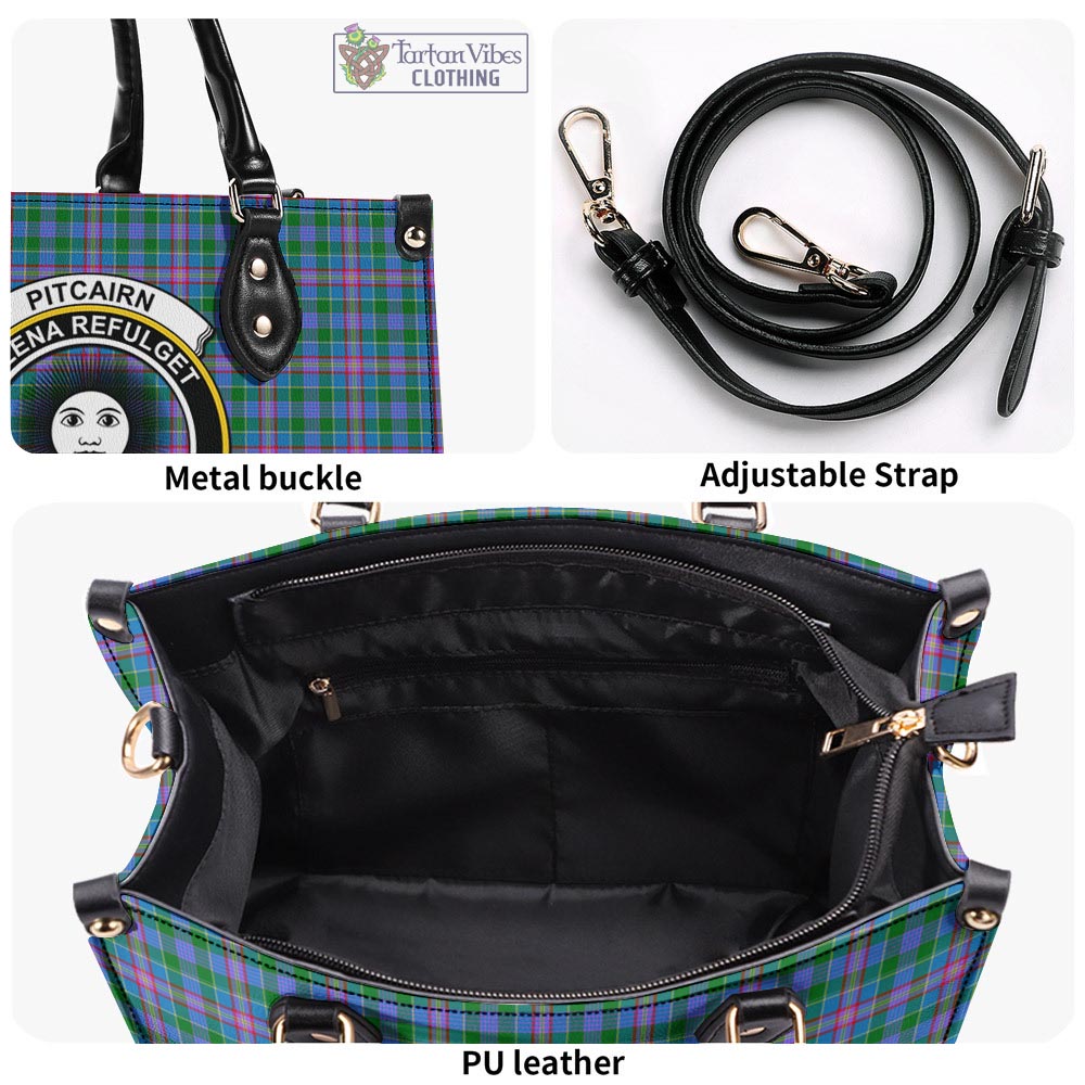 Pitcairn Tartan Luxury Leather Handbags with Family Crest - Tartan Vibes Clothing