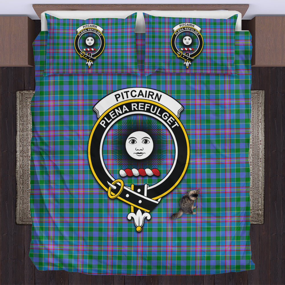 Pitcairn Tartan Bedding Set with Family Crest US Bedding Set - Tartan Vibes Clothing