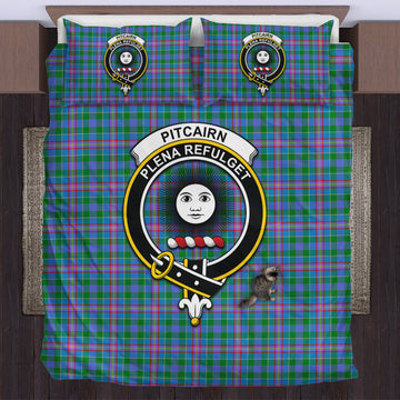 Pitcairn Hunting Tartan Bedding Set with Family Crest