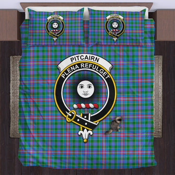 Pitcairn Tartan Bedding Set with Family Crest US Bedding Set - Tartan Vibes Clothing