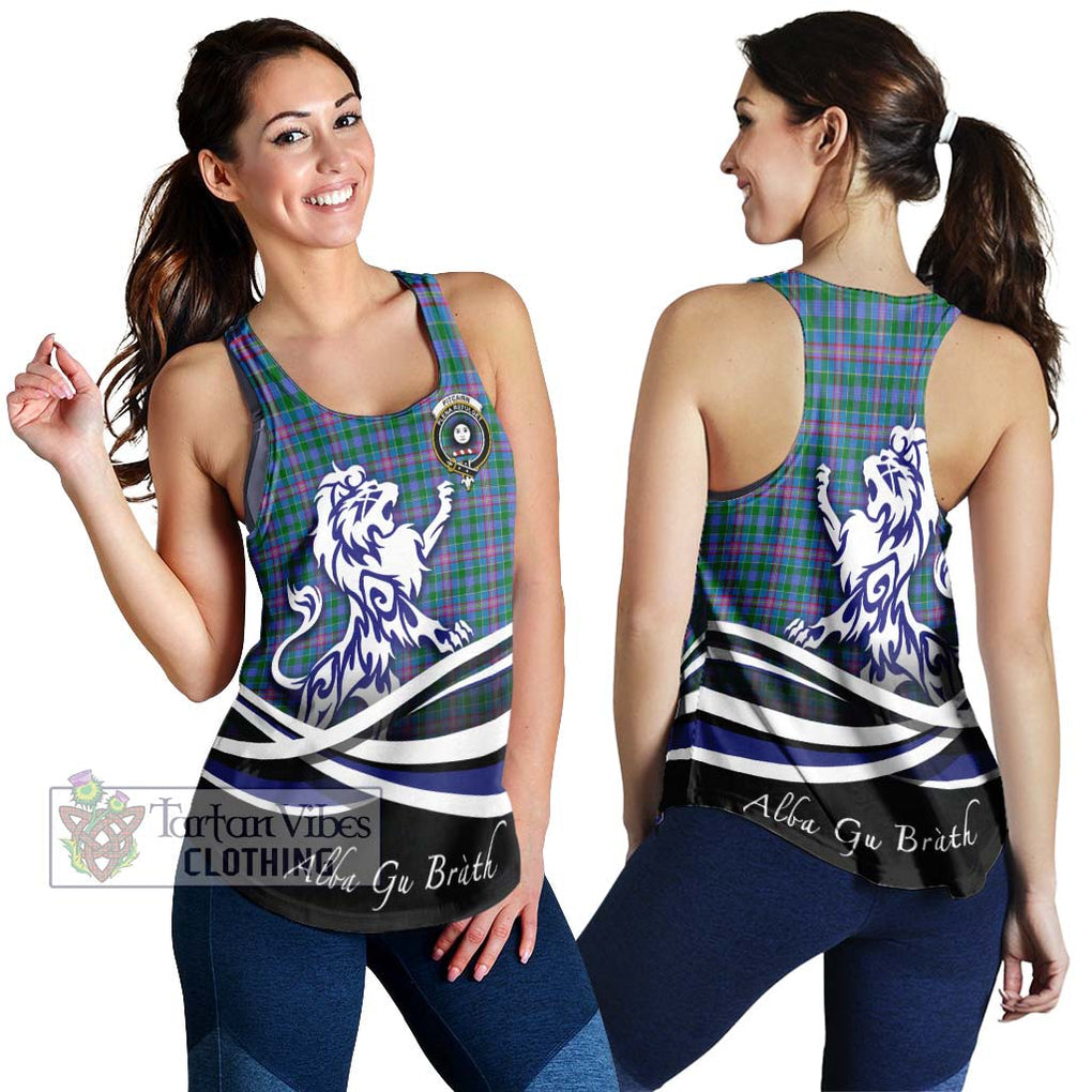 Pitcairn Tartan Women's Racerback Tanks with Alba Gu Brath Regal Lion Emblem 4XL - Tartan Vibes Clothing