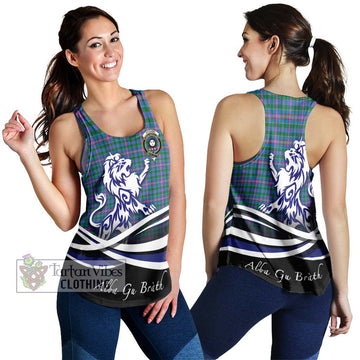 Pitcairn Tartan Women's Racerback Tanks with Alba Gu Brath Regal Lion Emblem 4XL - Tartan Vibes Clothing