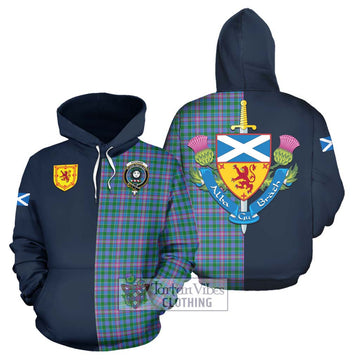 Pitcairn Tartan Hoodie Alba with Scottish Lion Royal Arm Half Style Zip Hoodie - Tartan Vibes Clothing