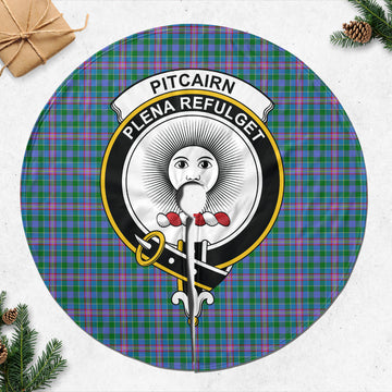 Pitcairn Tartan Christmas Tree Skirt with Family Crest 47*47 inch - Tartan Vibes Clothing