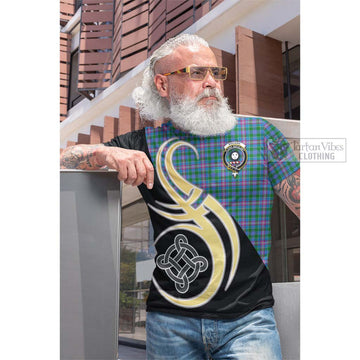 Pitcairn Tartan Cotton T-shirt with Family Crest and Celtic Symbol Style Men's Shirt - Tartan Vibes Clothing