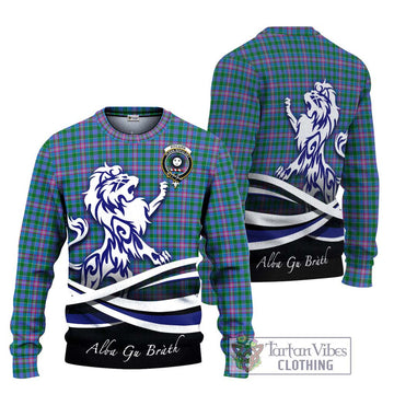 Pitcairn Tartan Ugly Sweater with Alba Gu Brath Regal Lion Emblem Unisex - Tartan Vibes Clothing