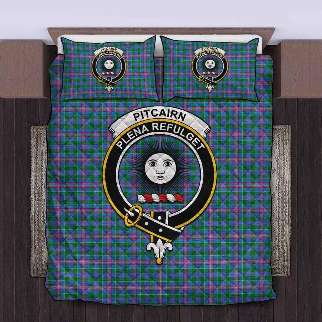 Pitcairn Tartan Quilt Bed Set with Family Crest King - Tartan Vibes Clothing