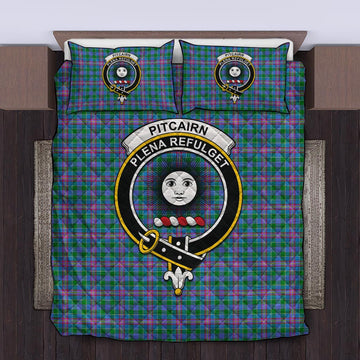 Pitcairn Tartan Quilt Bed Set with Family Crest King - Tartan Vibes Clothing