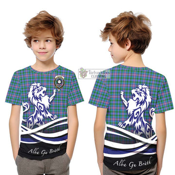 Pitcairn Tartan Kid T-Shirt with Alba Gu Brath Regal Lion Emblem Youth XL Size14 - Tartan Vibes Clothing