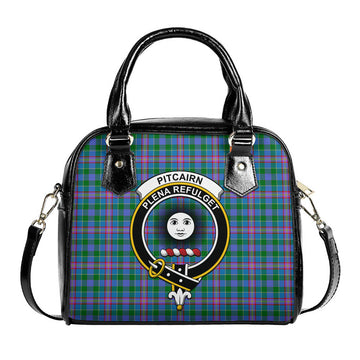 Pitcairn Tartan Shoulder Handbags with Family Crest One Size 9*21*24 cm (3.54*8.27*9.45 inches) - Tartan Vibes Clothing