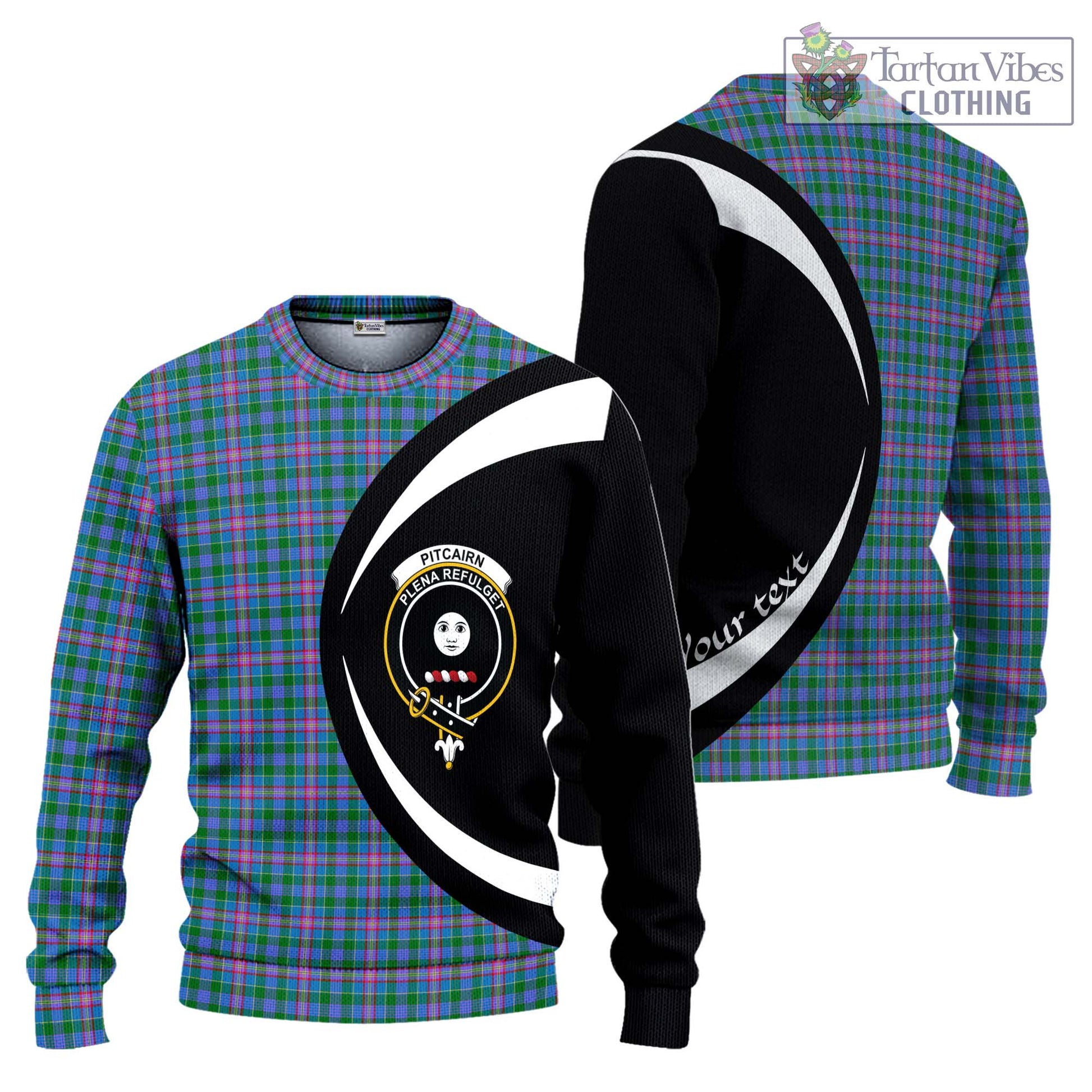 Pitcairn Tartan Ugly Sweater with Family Crest Circle Style Unisex - Tartan Vibes Clothing