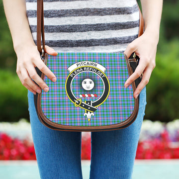 Pitcairn Tartan Saddle Bag with Family Crest One Size 9.05*3.35*7.48 inch - Tartan Vibes Clothing