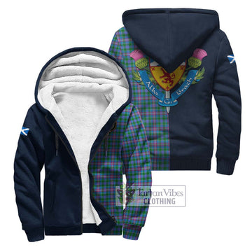 Pitcairn Tartan Sherpa Hoodie Alba with Scottish Lion Royal Arm Half Style Unisex S - Tartan Vibes Clothing