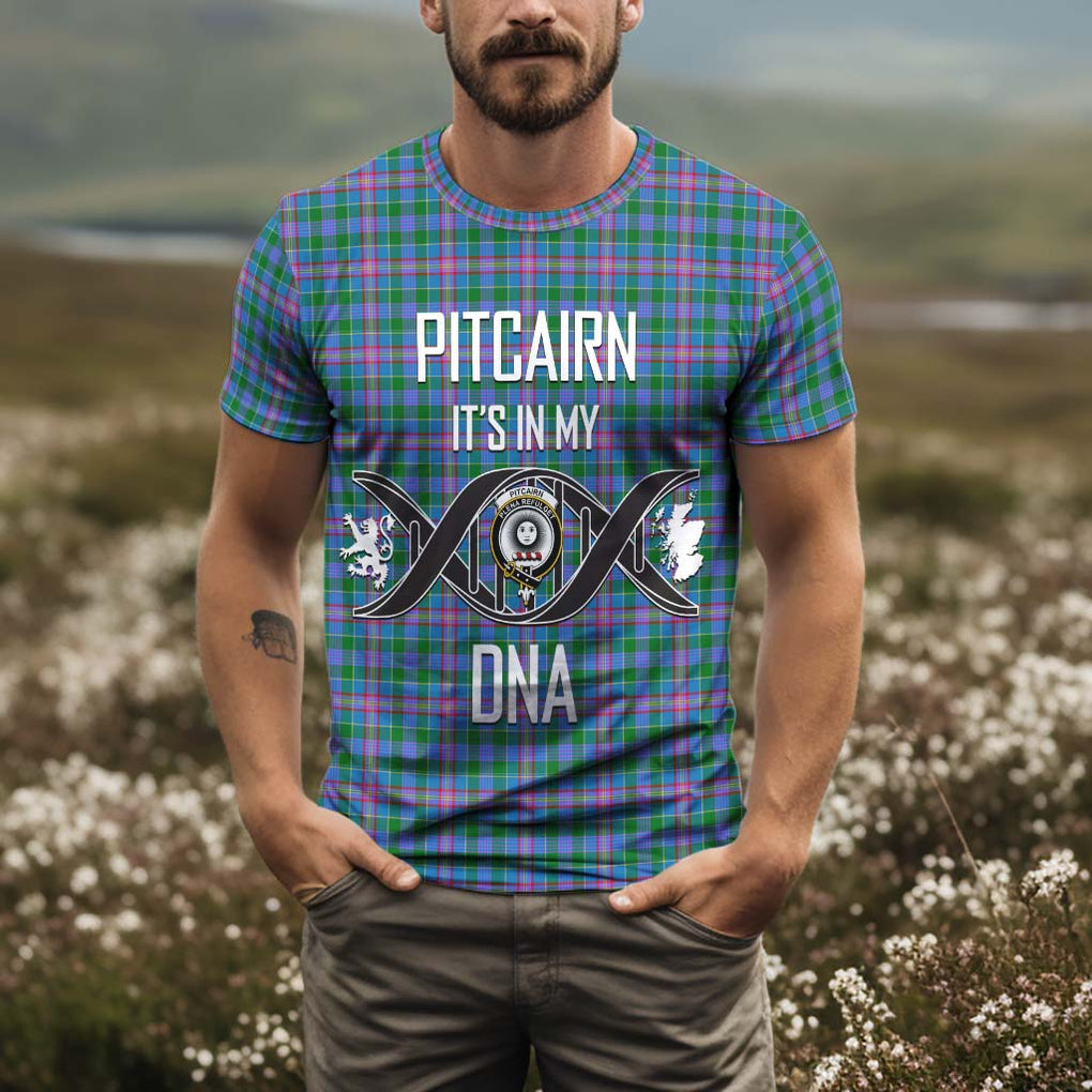 Pitcairn Tartan T-Shirt with Family Crest DNA In Me Style Kid's Shirt - Tartan Vibes Clothing