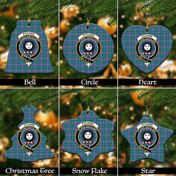 Pitcairn Tartan Christmas Ceramic Ornaments with Family Crest Ceramic - Tartan Vibes Clothing