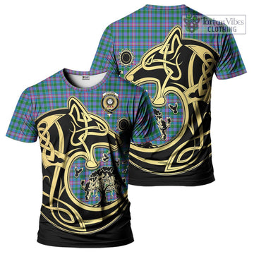 Pitcairn Tartan T-Shirt with Family Crest Celtic Wolf Style Kid's Shirt - Tartan Vibes Clothing