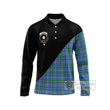 Pitcairn Tartan Long Sleeve Polo Shirt with Family Crest and Military Logo Style Unisex - Tartan Vibes Clothing