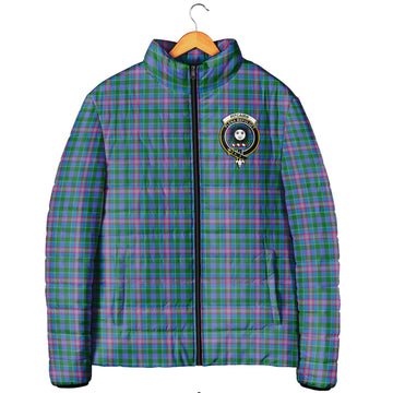 Pitcairn Tartan Padded Jacket with Family Crest Men's Padded Jacket - Tartan Vibes Clothing