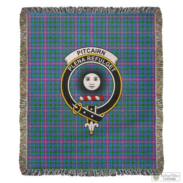 Pitcairn Hunting Tartan Woven Blanket with Family Crest