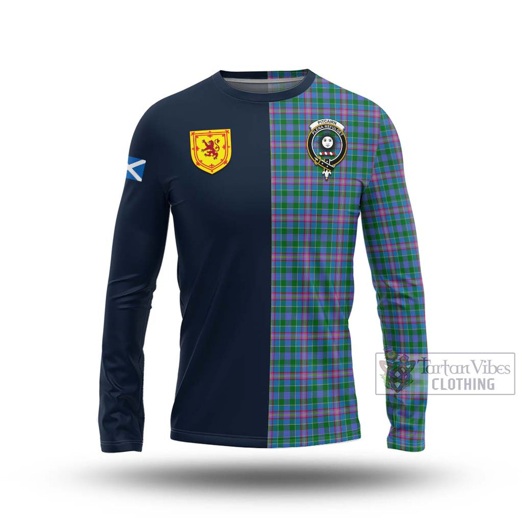 Pitcairn Tartan Long Sleeve T-Shirt Alba with Scottish Lion Royal Arm Half Style Unisex - Tartan Vibes Clothing