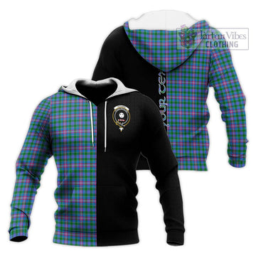 Pitcairn Tartan Knitted Hoodie with Family Crest and Half Of Me Style Unisex Knitted Pullover Hoodie - Tartan Vibes Clothing