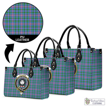 Pitcairn Tartan Luxury Leather Handbags with Family Crest L - Tartan Vibes Clothing