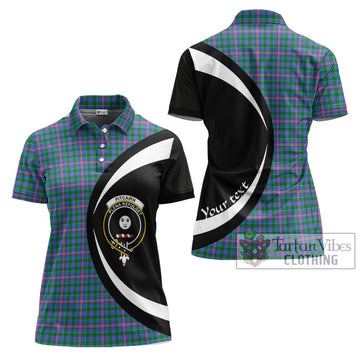 Pitcairn Tartan Women's Polo Shirt with Family Crest Circle Style Women - Tartan Vibes Clothing