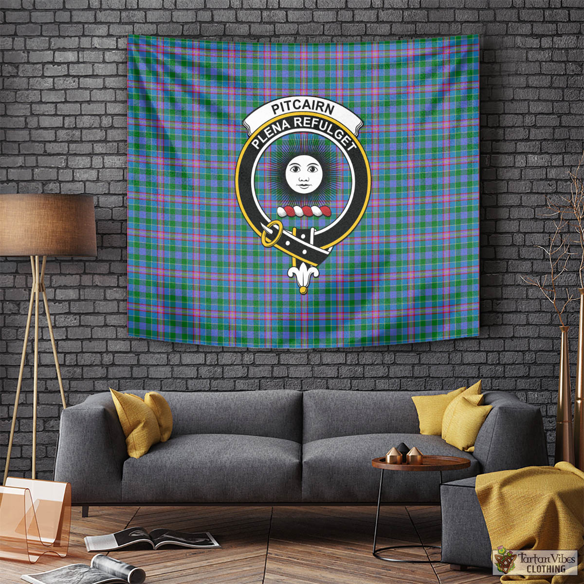 Pitcairn Tartan Tapestry Wall Hanging and Home Decor for Room with Family Crest Tapestry - Tartan Vibes Clothing