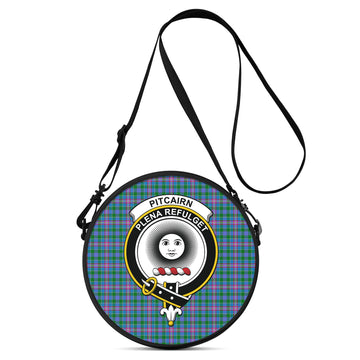 Pitcairn Hunting Tartan Round Satchel Bags with Family Crest