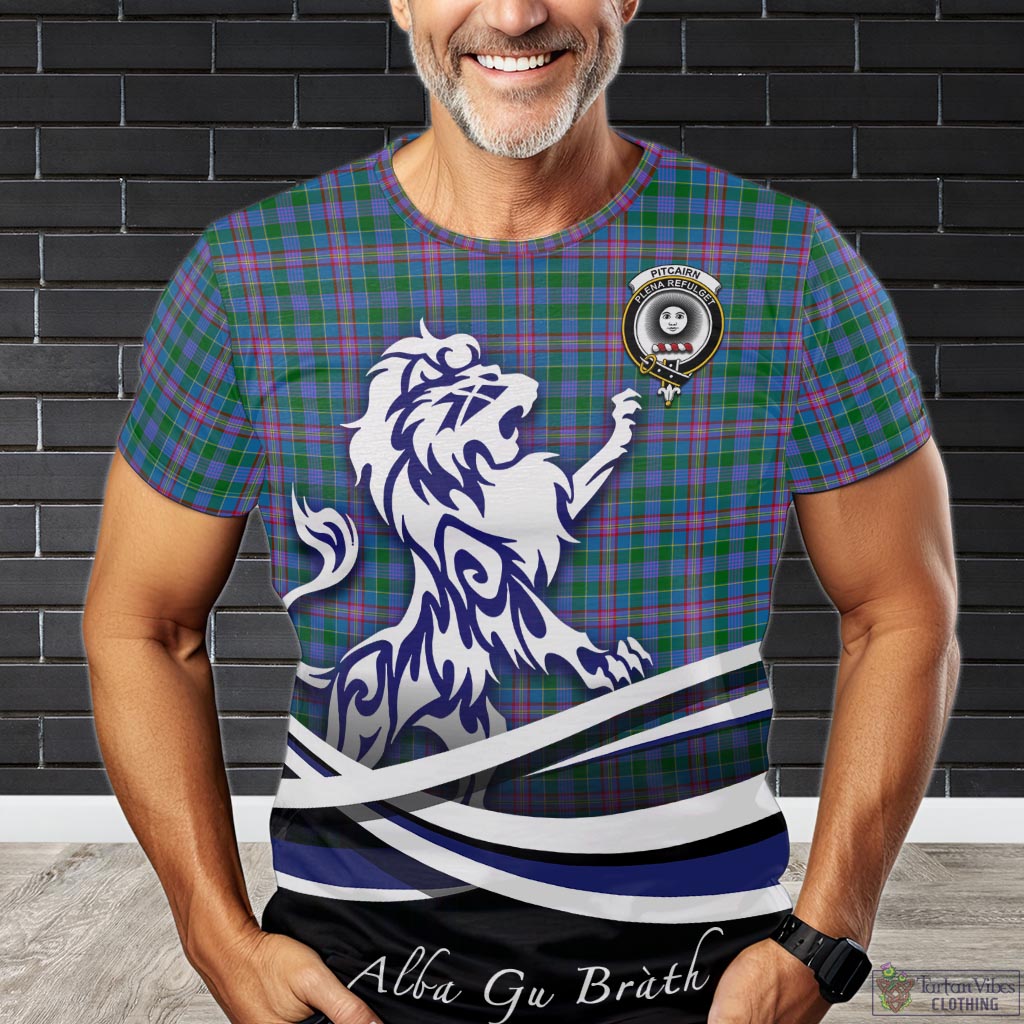 Pitcairn Tartan T-Shirt with Alba Gu Brath Regal Lion Emblem Kid's Shirt - Tartan Vibes Clothing