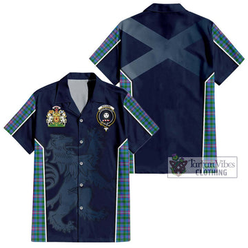Pitcairn Tartan Hawaiian Shirt with Family Crest and Lion Rampant Vibes Sport Style Kid - Tartan Vibes Clothing