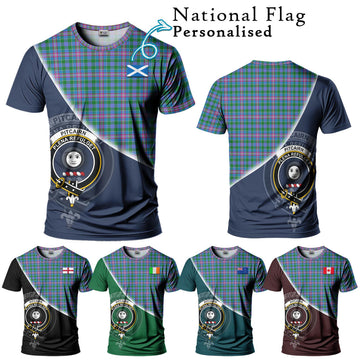 Pitcairn Tartan T-Shirt with Personalised National Flag and Family Crest Half Style Kid's Shirt - Tartan Vibes Clothing