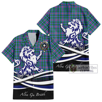 Pitcairn Tartan Hawaiian Shirt with Alba Gu Brath Regal Lion Emblem Kid - Tartan Vibes Clothing