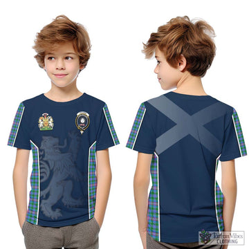 Pitcairn Tartan Kid T-Shirt with Family Crest and Lion Rampant Vibes Sport Style Youth XL Size14 - Tartan Vibes Clothing