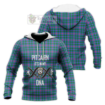 Pitcairn Tartan Knitted Hoodie with Family Crest DNA In Me Style Unisex Knitted Pullover Hoodie - Tartan Vibes Clothing