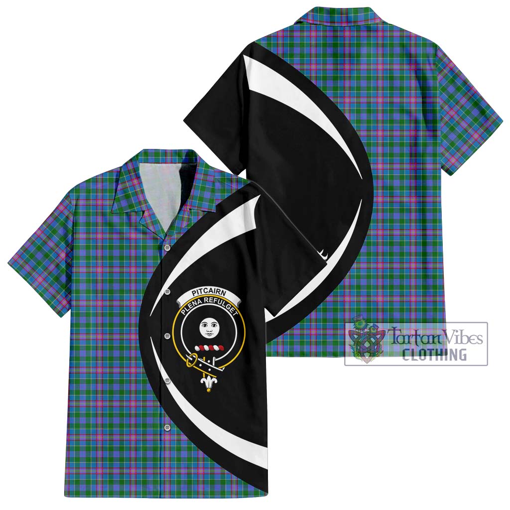 Pitcairn Tartan Hawaiian Shirt with Family Crest Circle Style Kid - Tartan Vibes Clothing