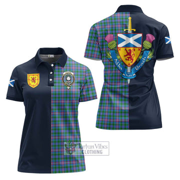 Pitcairn Tartan Women's Polo Shirt Alba with Scottish Lion Royal Arm Half Style Women - Tartan Vibes Clothing