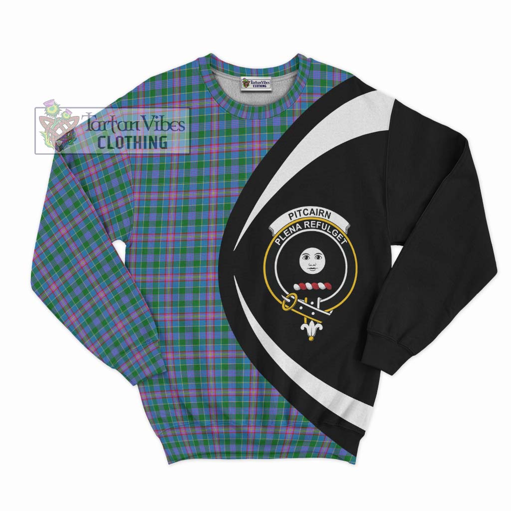 Pitcairn Tartan Sweatshirt with Family Crest Circle Style Unisex - Tartan Vibes Clothing