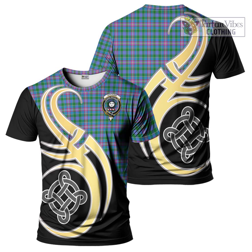 Pitcairn Tartan T-Shirt with Family Crest and Celtic Symbol Style Kid's Shirt - Tartan Vibes Clothing