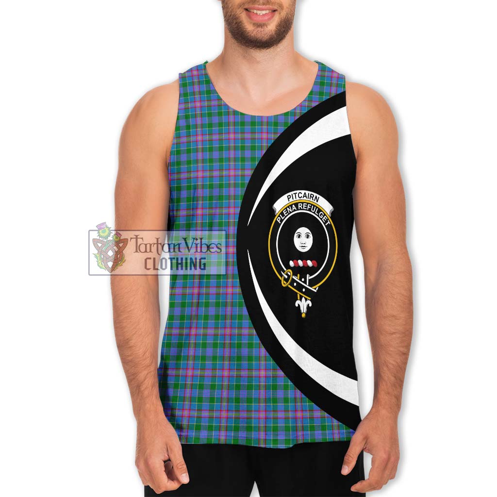 Pitcairn Tartan Men's Tank Top with Family Crest Circle Style Men - Tartan Vibes Clothing