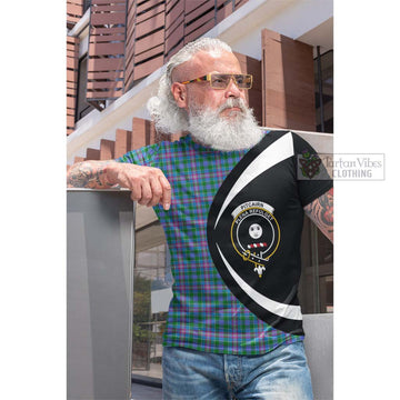 Pitcairn Tartan Cotton T-shirt with Family Crest Circle Style Men's Shirt - Tartan Vibes Clothing