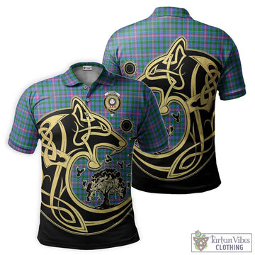 Pitcairn Tartan Polo Shirt with Family Crest Celtic Wolf Style Kid - Tartan Vibes Clothing