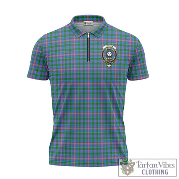 Pitcairn Tartan Zipper Polo Shirt with Family Crest Unisex - Tartan Vibes Clothing