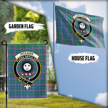 Pitcairn Hunting Tartan Flag with Family Crest
