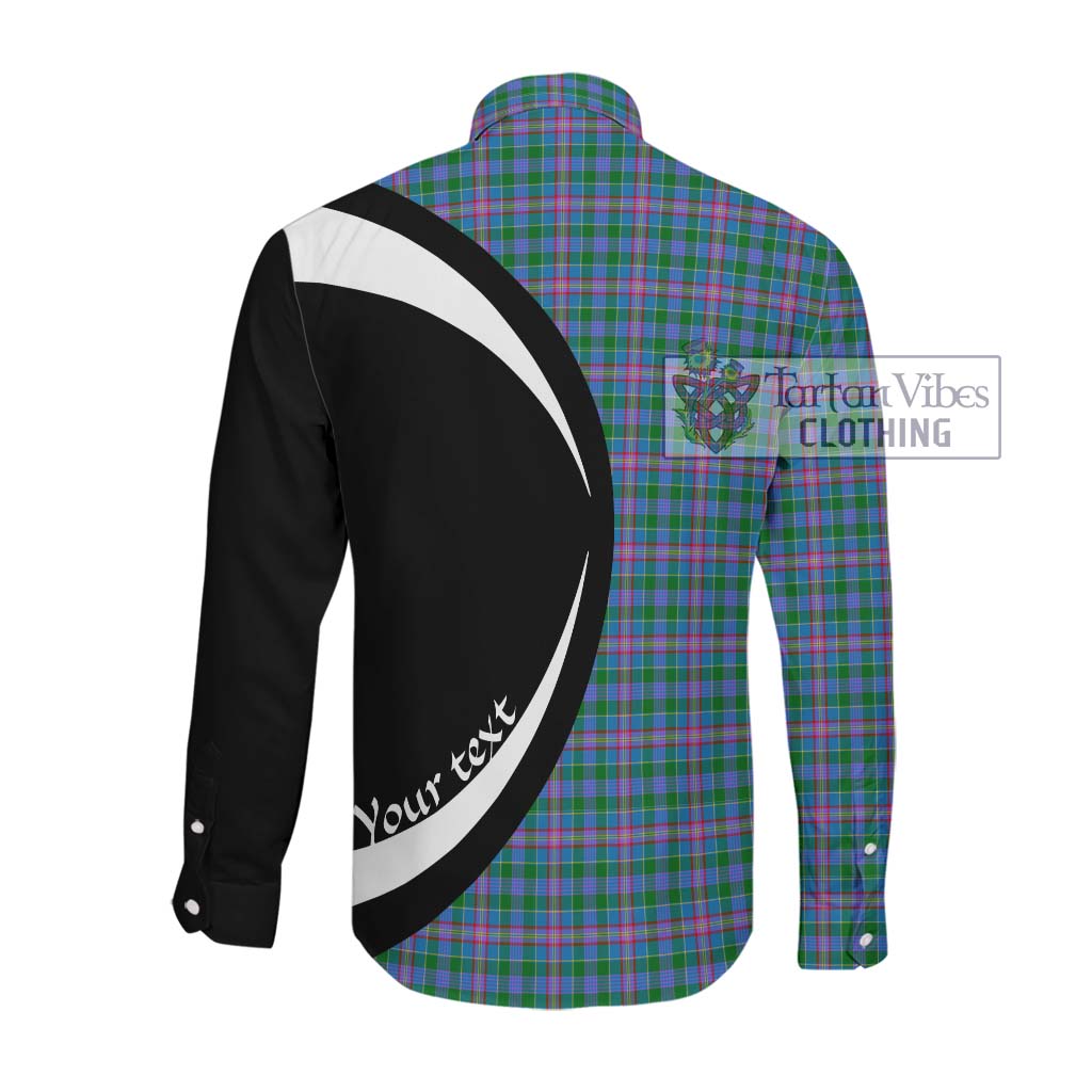 Pitcairn Tartan Long Sleeve Button Up with Family Crest Circle Style Men's Shirt - Tartan Vibes Clothing