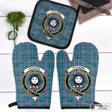 Pitcairn Tartan Combo Oven Mitt & Pot-Holder with Family Crest - Tartan Vibes Clothing