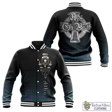 Pitcairn Tartan Baseball Jacket Featuring Alba Gu Brath Family Crest Celtic Inspired - Tartan Vibes Clothing