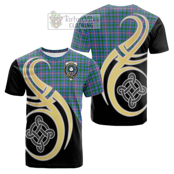 Pitcairn Tartan Cotton T-shirt with Family Crest and Celtic Symbol Style Kid's Shirt - Tartan Vibes Clothing